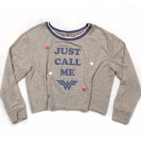 Junk Food Just Call Me Wonder Woman Sweatshirt Heather Gray Size XL - Picture 8 of 8